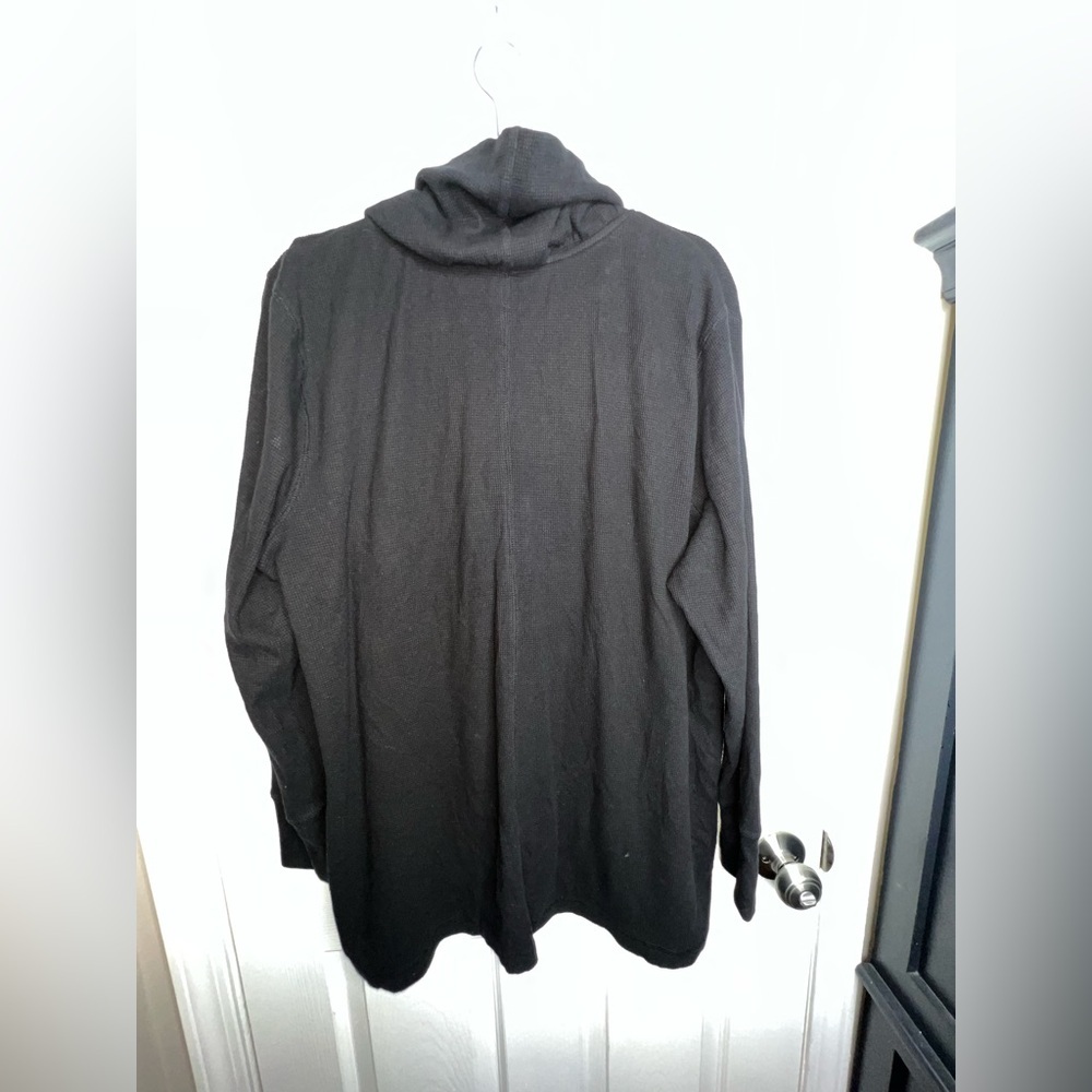 AnyBody X Large Black Loungewear Tunic Top Cowl Neck Waffle Knit Long Sleeve XL - Picture 12 of 12